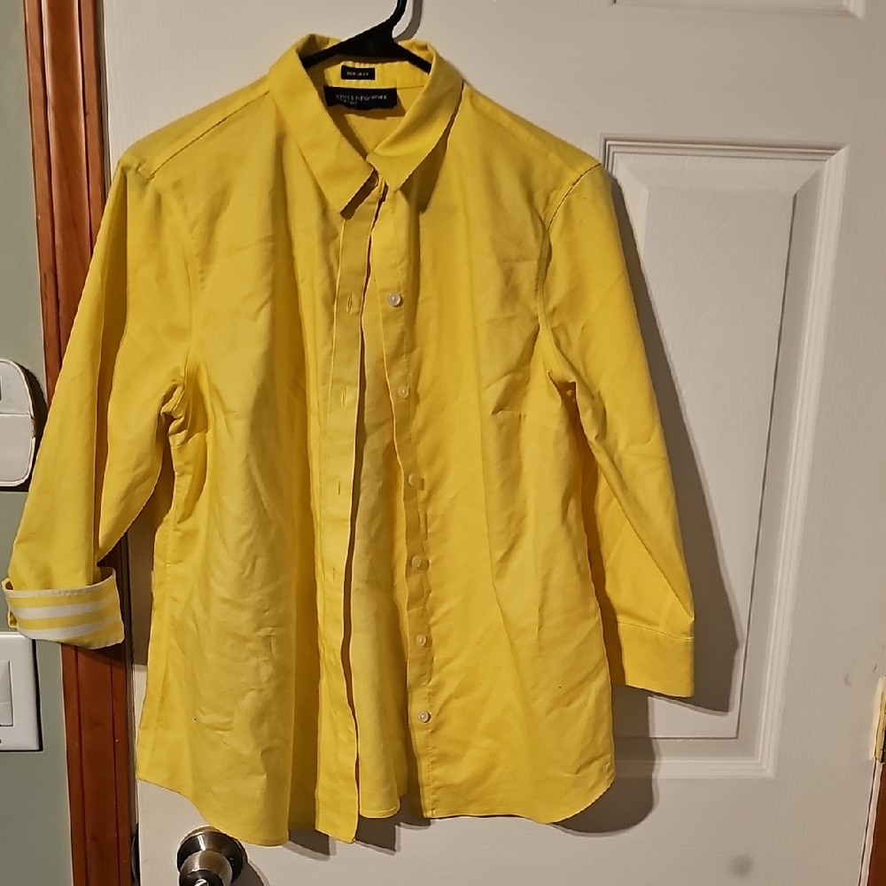 Jones New York Yellow Button Down Shirt